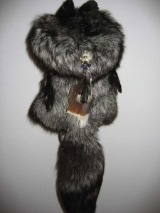 Silver fox cape back