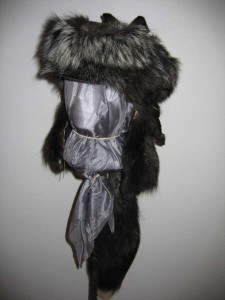 Silver fox cape front